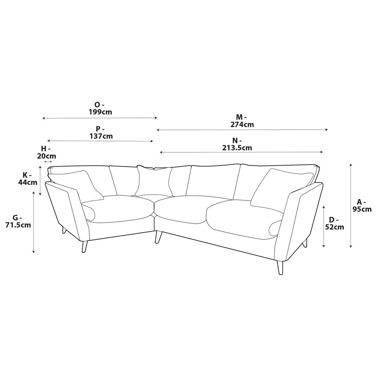 Habitat Lomond Left Hand Corner Sofa - Charcoal - Dark Leg – image 7