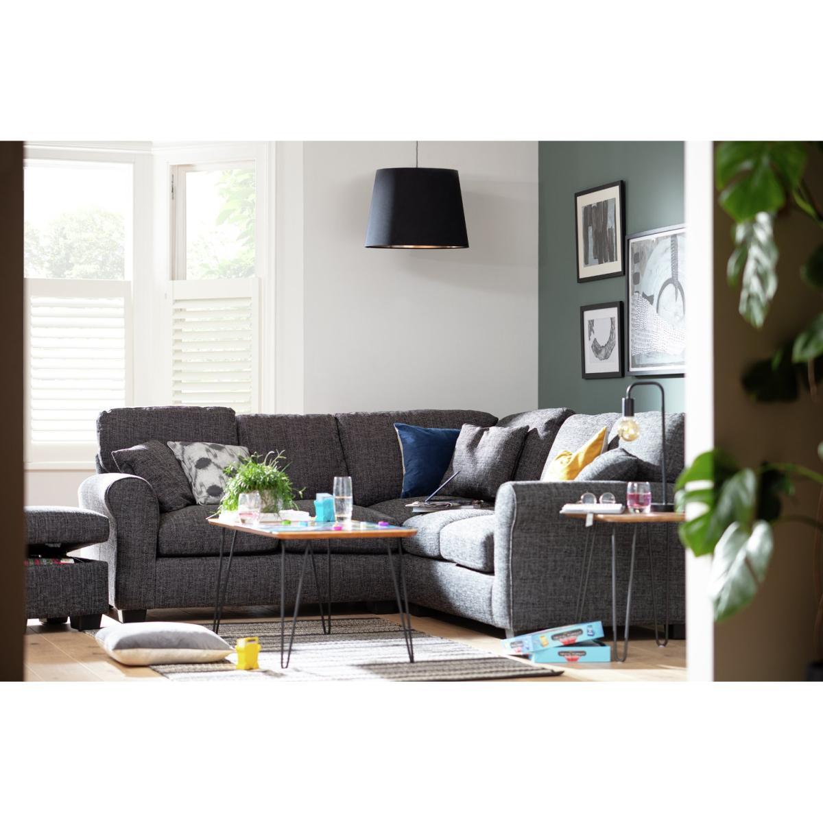 Habitat Lisbon Corner Fabric Sofa - Charcoal – image 3