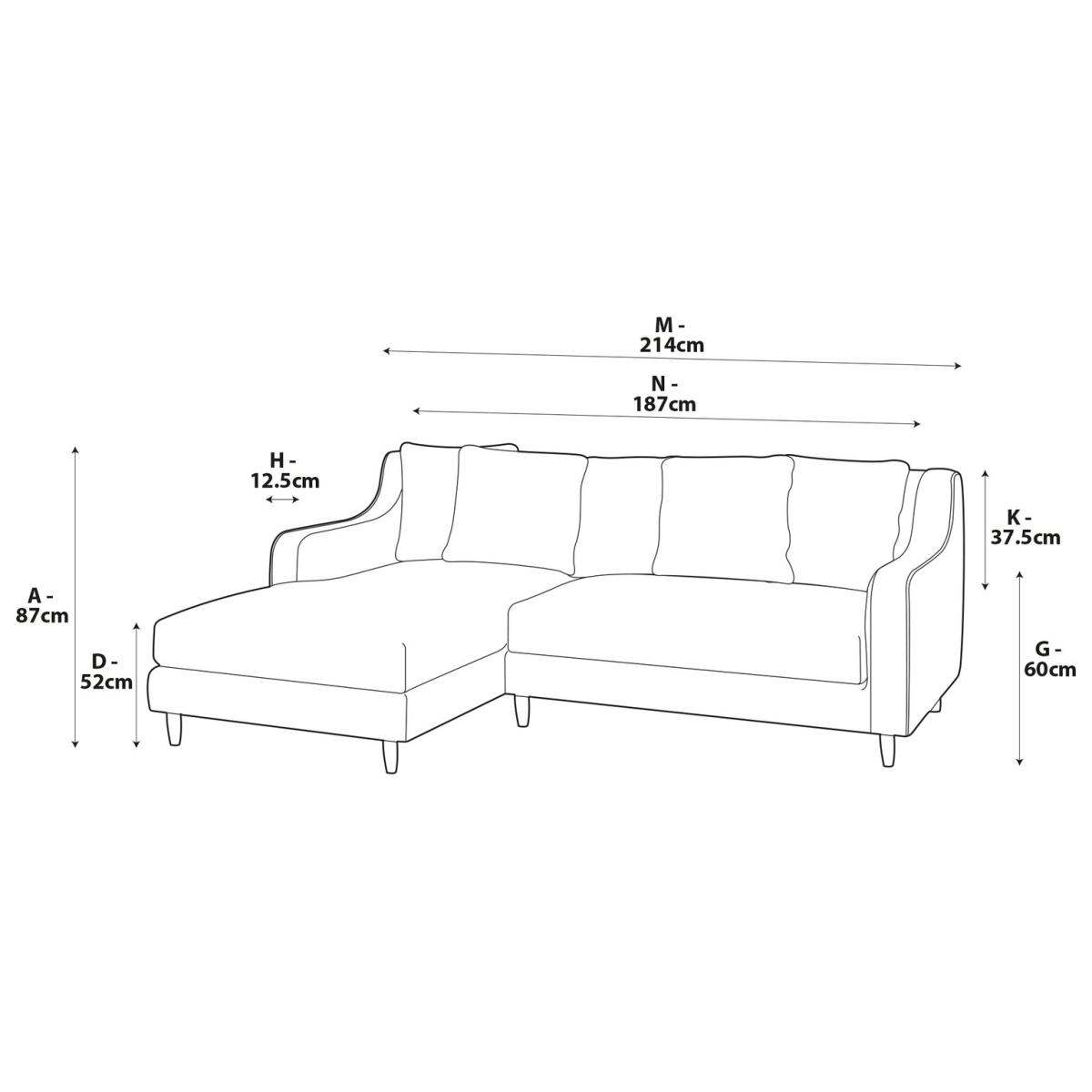 Habitat Swift Left Hand Corner Sofa - Charcoal - Dark Leg – image 7