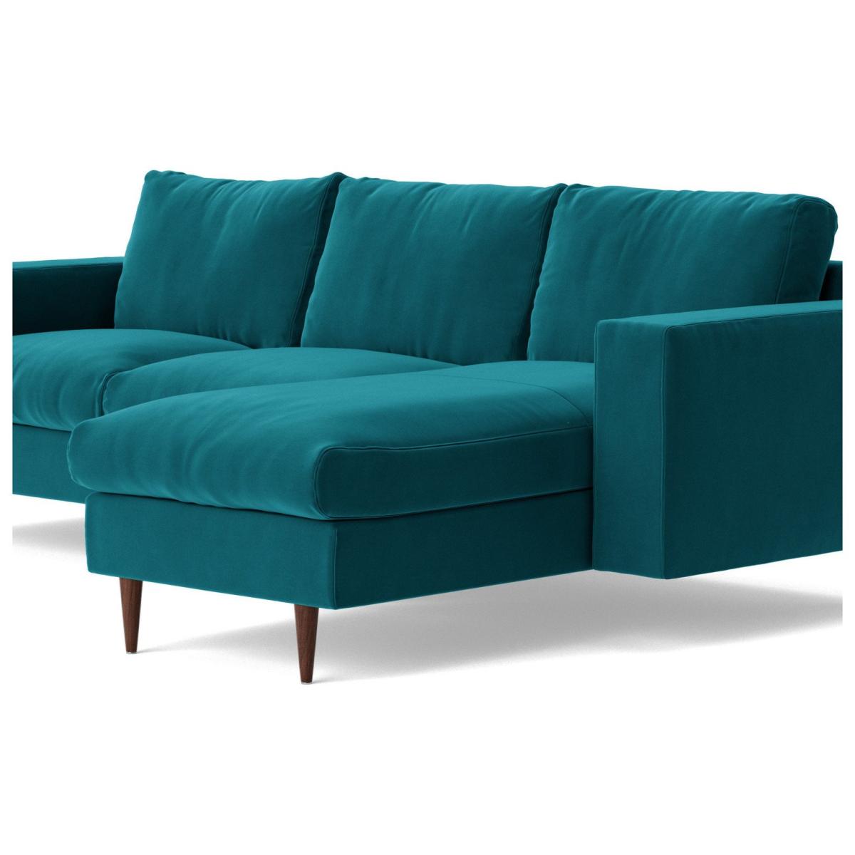 Swoon Evesham Velvet Right Hand Corner Sofa- Kingfisher Blue – image 5