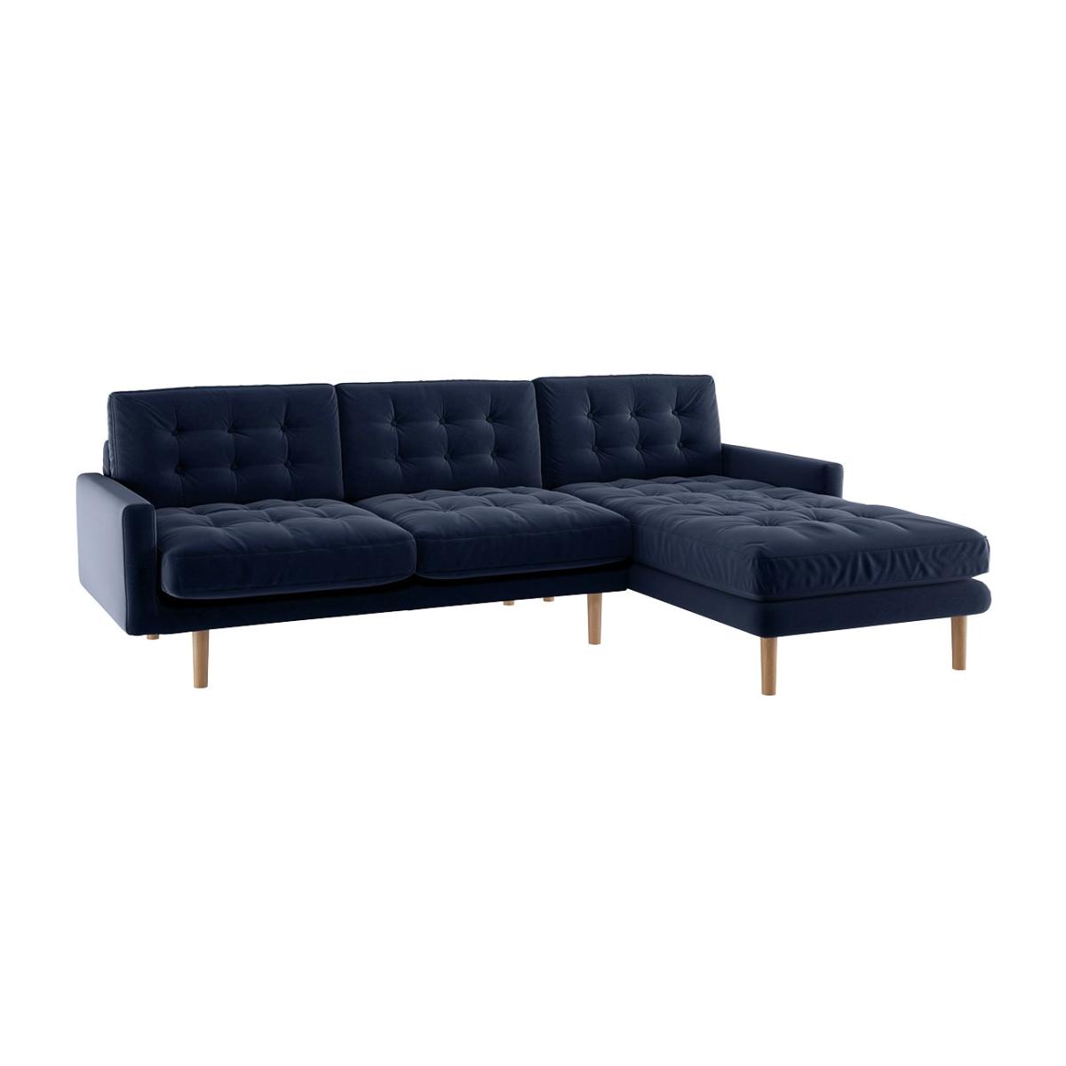 Habitat Fenner Right Corner Fabric Chaise - Navy Blue