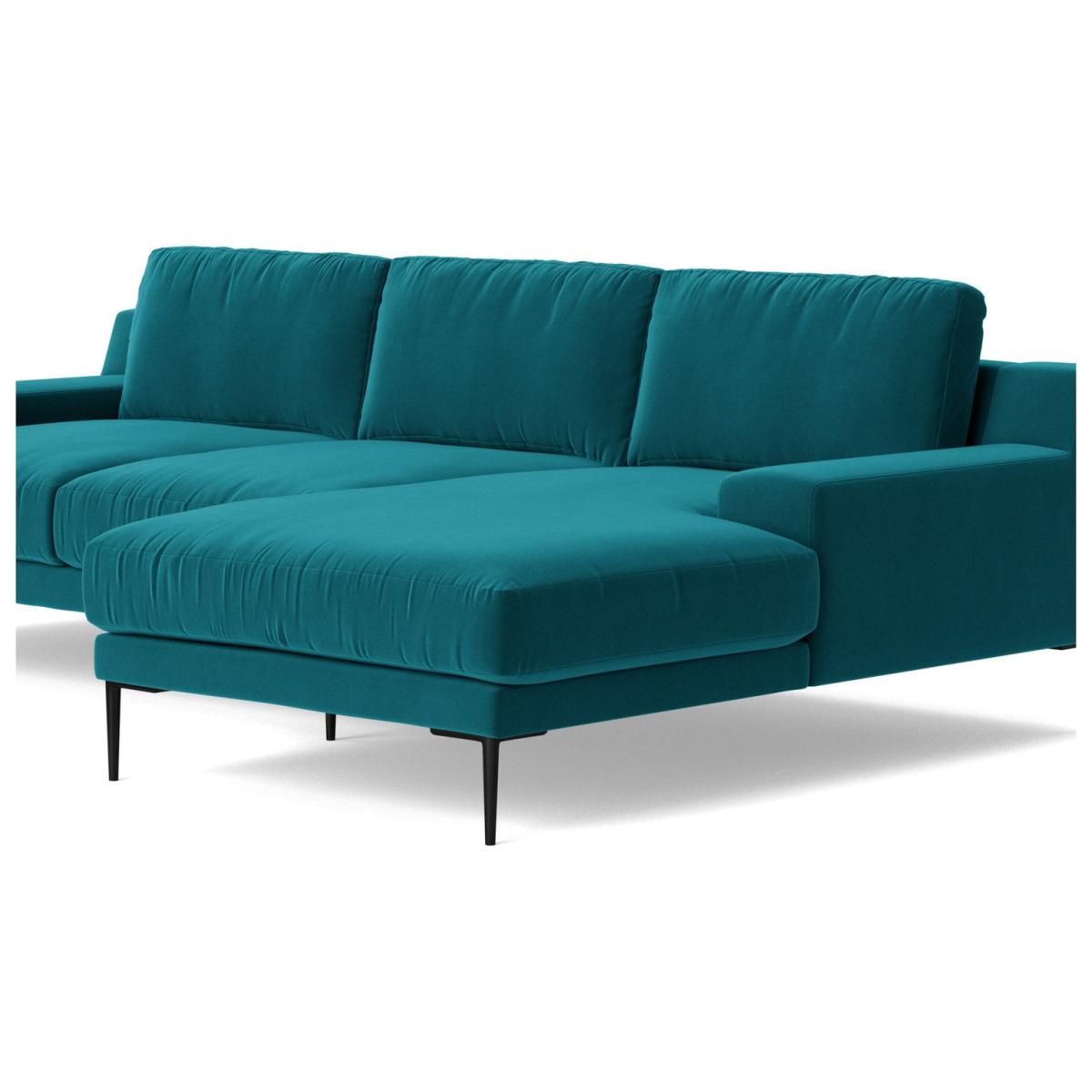 Swoon Almera Velvet Right Hand Corner Sofa- Kingfisher Blue – image 5