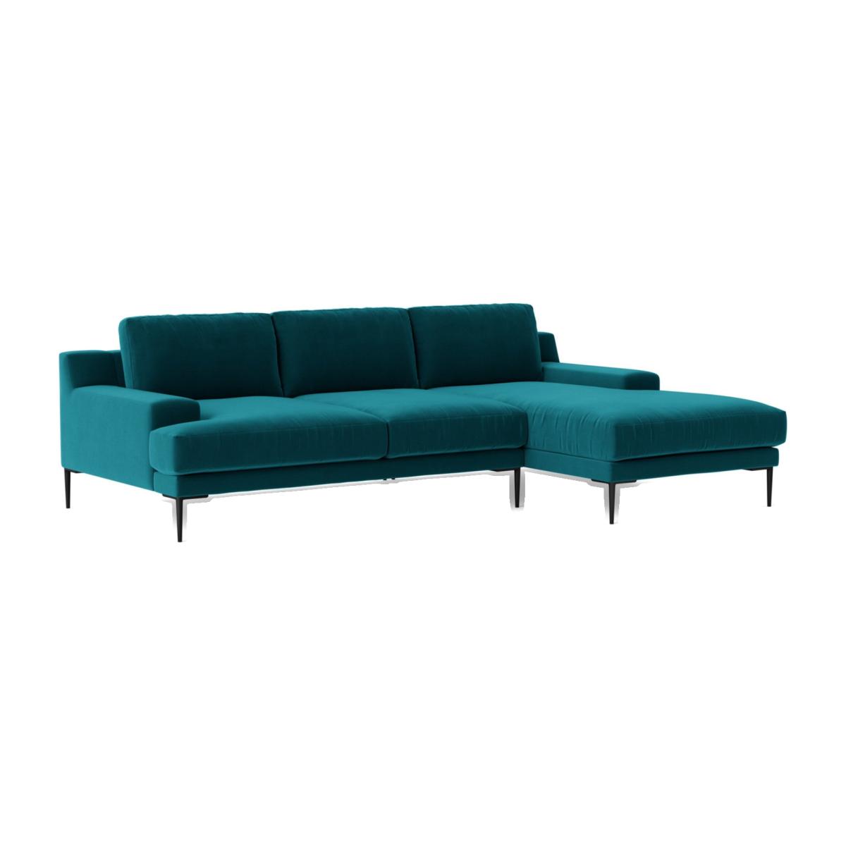 Swoon Almera Velvet Right Hand Corner Sofa- Kingfisher Blue – image 1