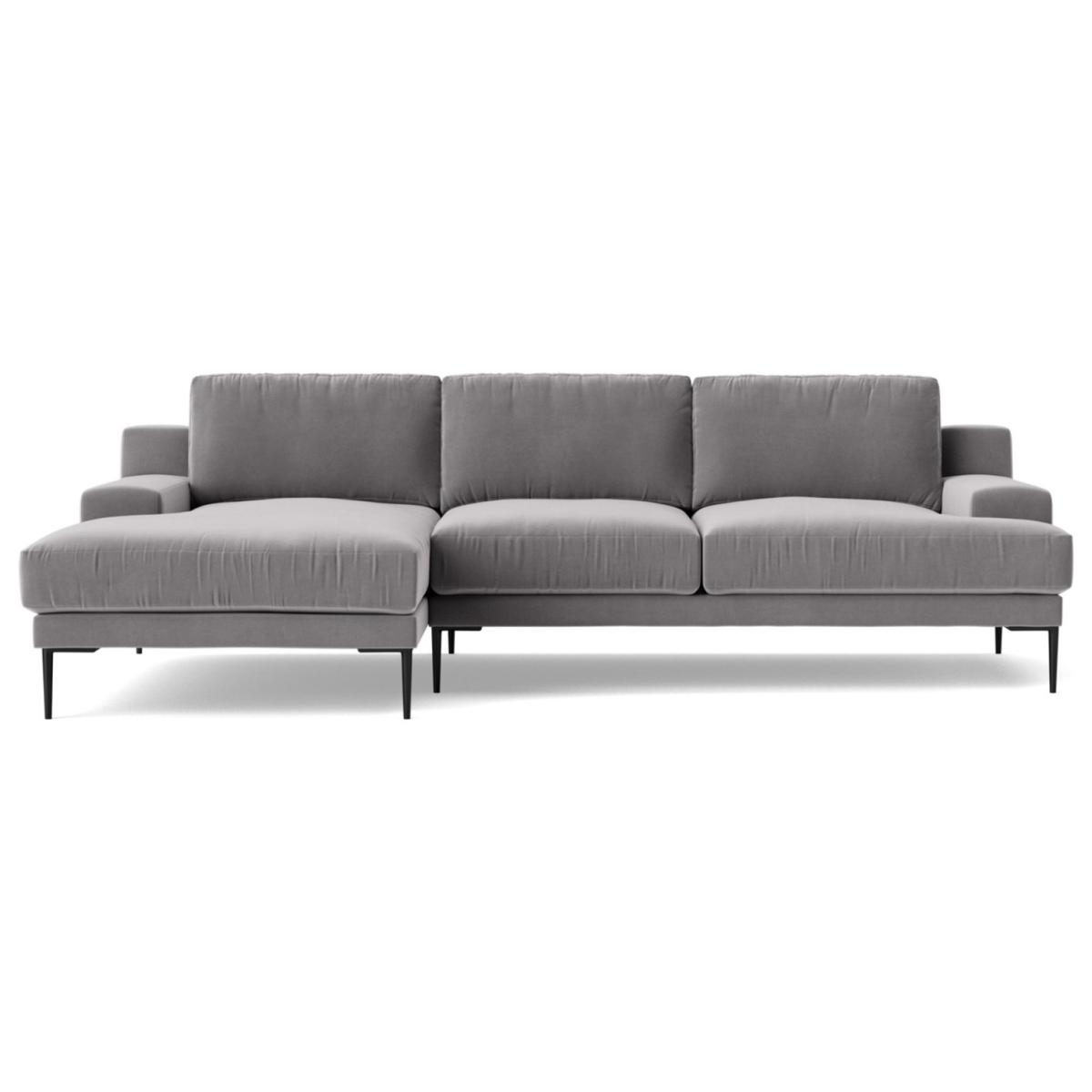 Swoon Almera Velvet Left Hand Corner Sofa - Silver Grey – image 4