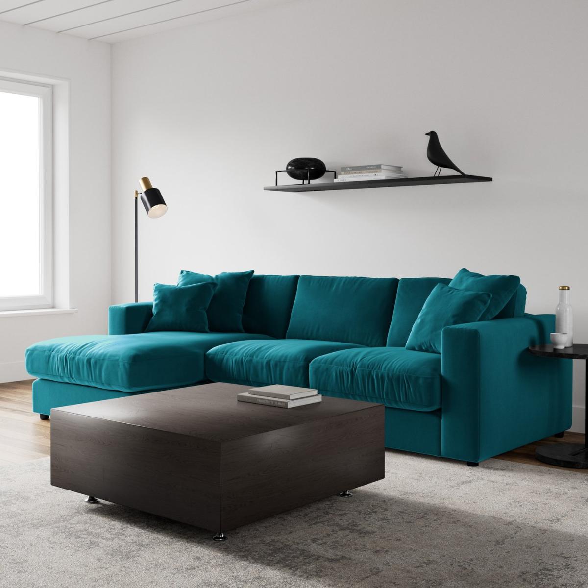 Swoon Althaea Velvet Left Hand Corner Sofa - Kingfisher Blue – image 3