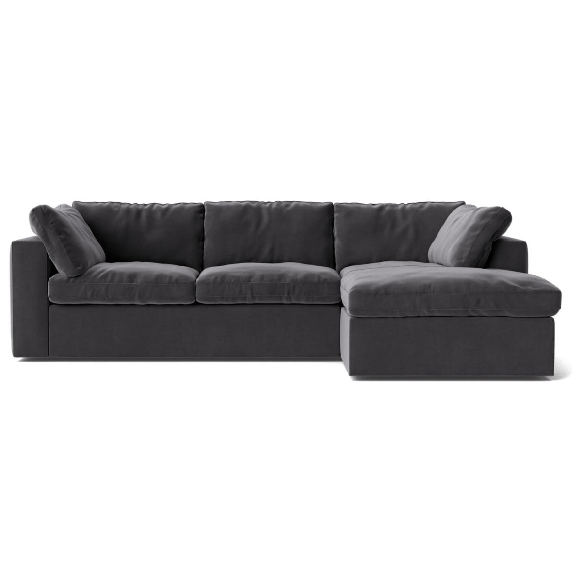 Swoon Seattle Velvet Right Hand Corner Sofa - Granite Grey – image 4