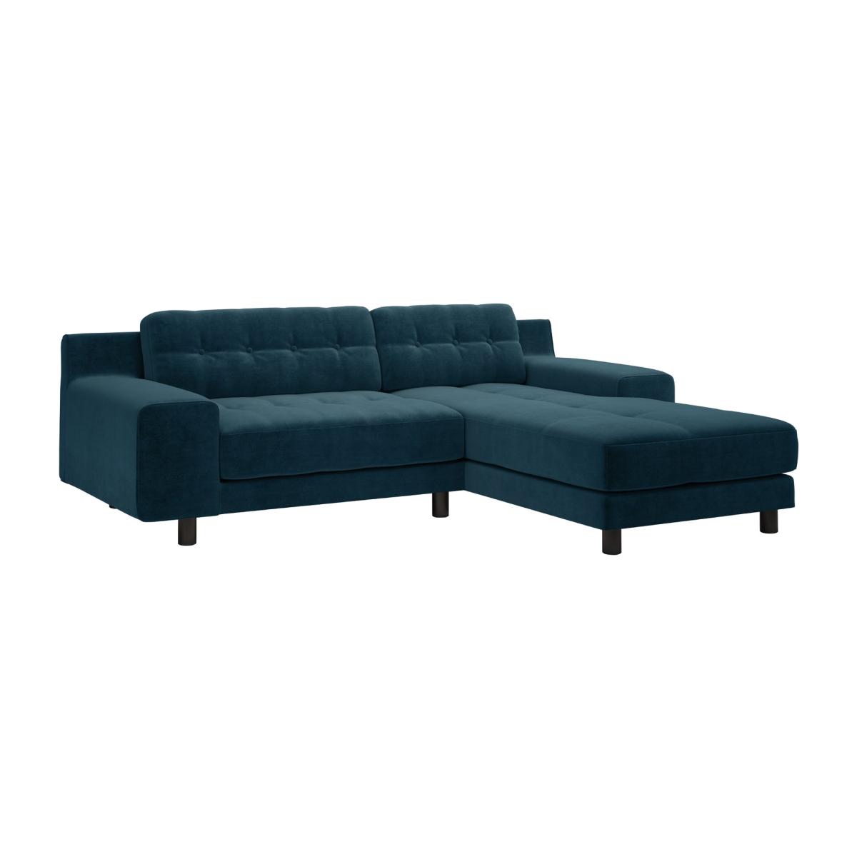 Habitat Hendricks Velvet Corner Chaise Sofa- Ink Blue