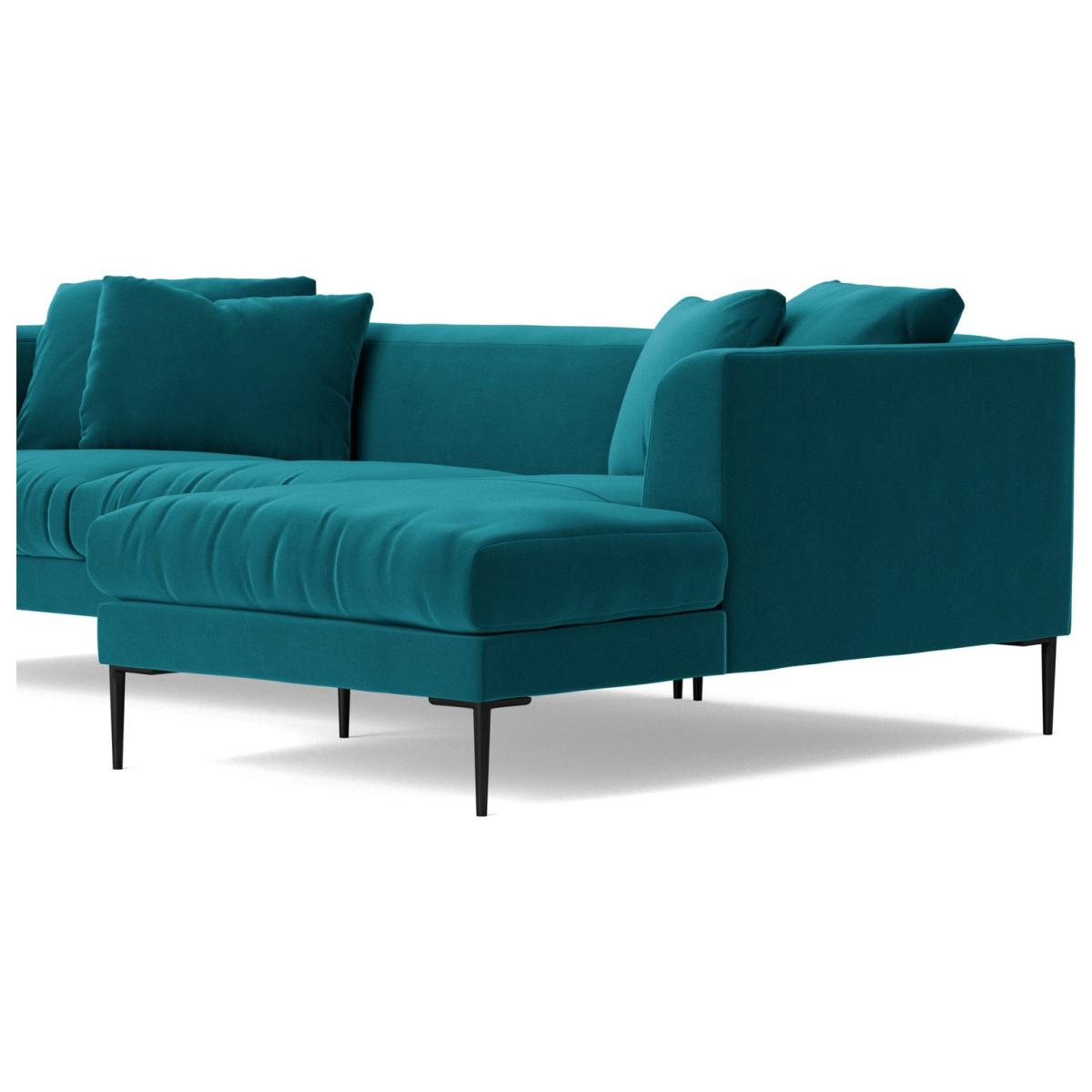 Swoon Alena Velvet Right Hand Corner Sofa- Kingfisher Blue – image 6