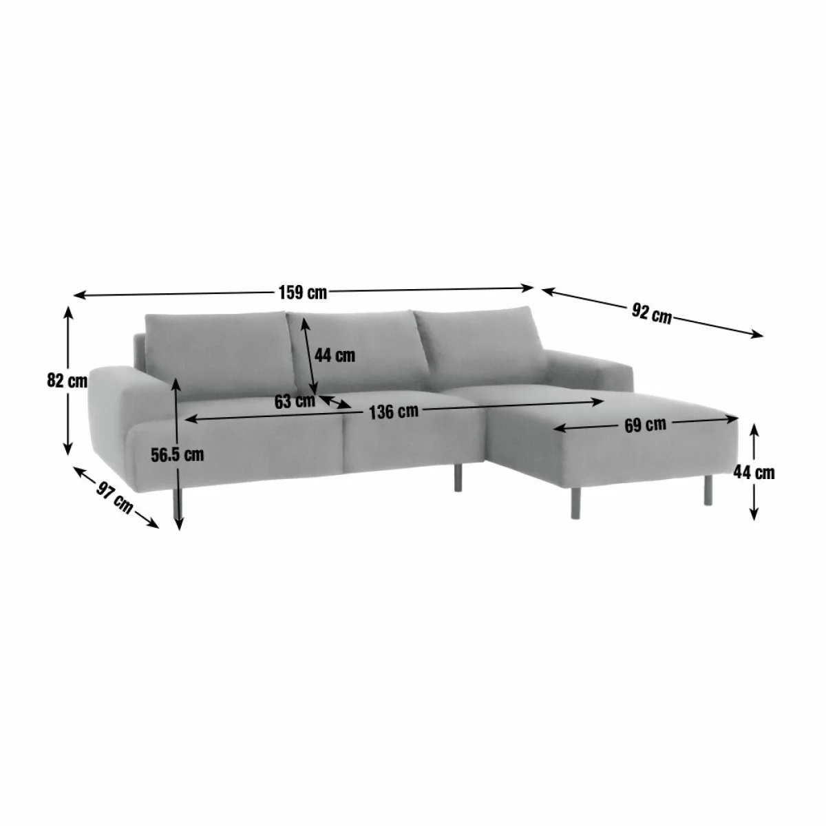 Habitat Julien Faux Leather Right Hand Corner Chaise Sofa - Tan – image 7