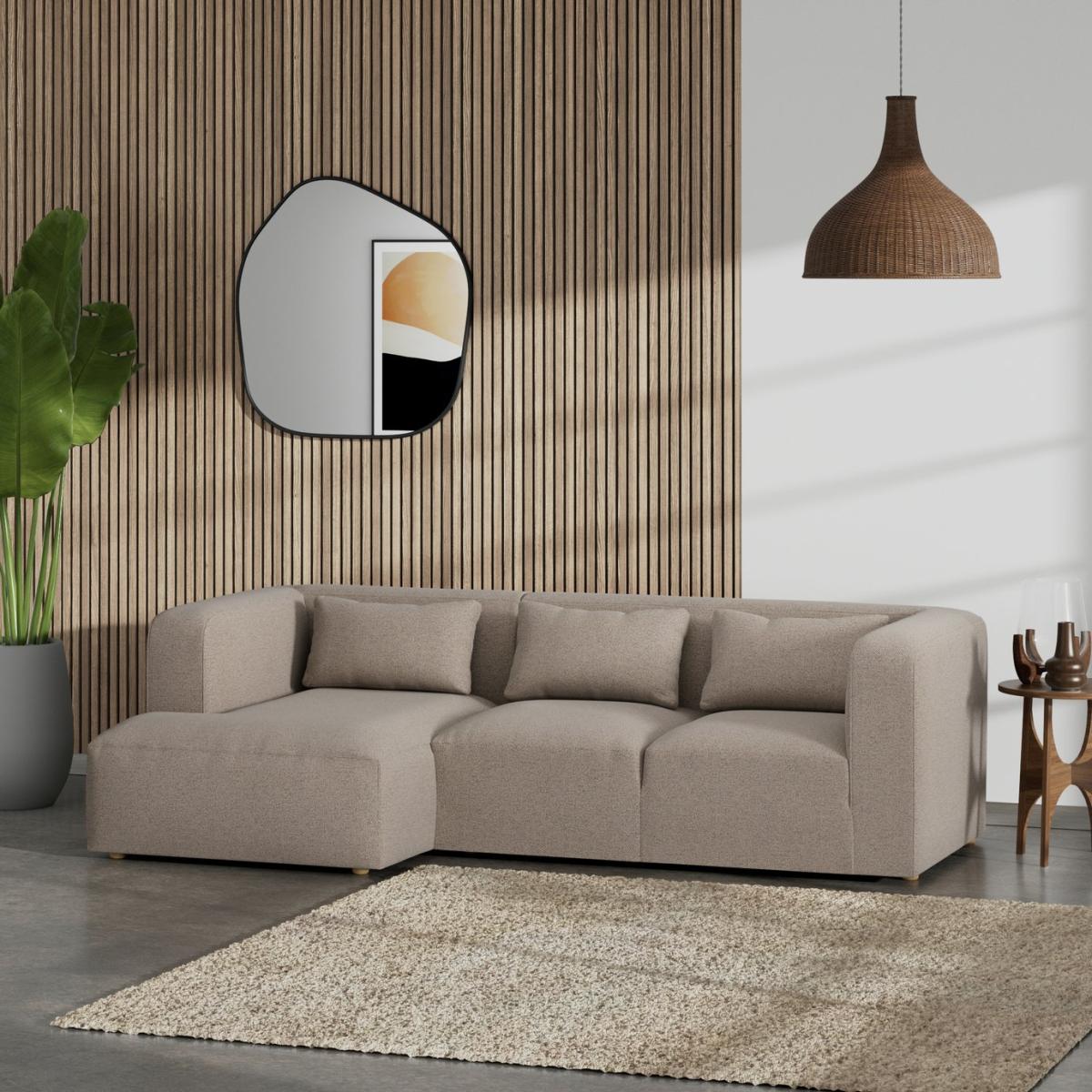 Habitat Lars Left Hand Corner Sofa - Mocha - Ash Leg – image 2