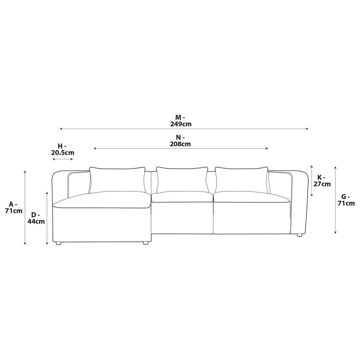 Habitat Lars Left Hand Corner Sofa - Mocha - Ash Leg – image 7