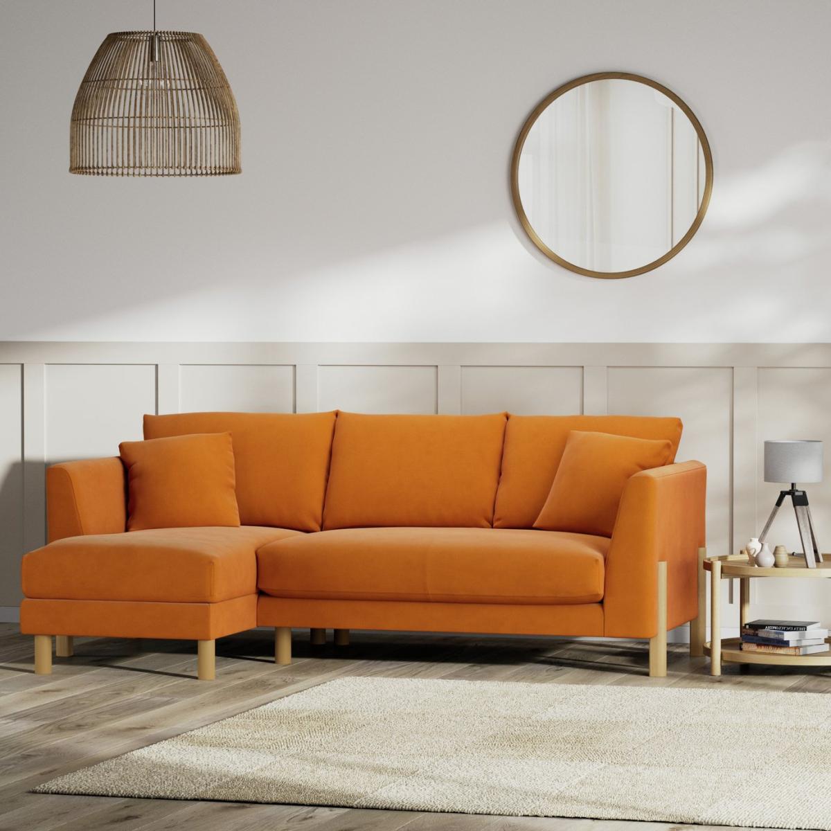 Habitat Aston Left Hand Corner Sofa - Orange - Ash Leg – image 2