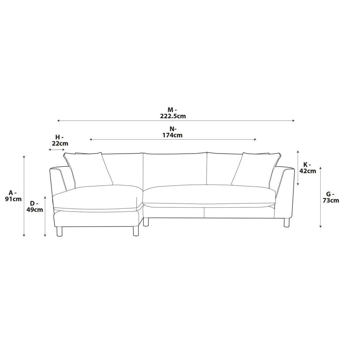 Habitat Aston Left Hand Corner Sofa - Orange - Ash Leg – image 7