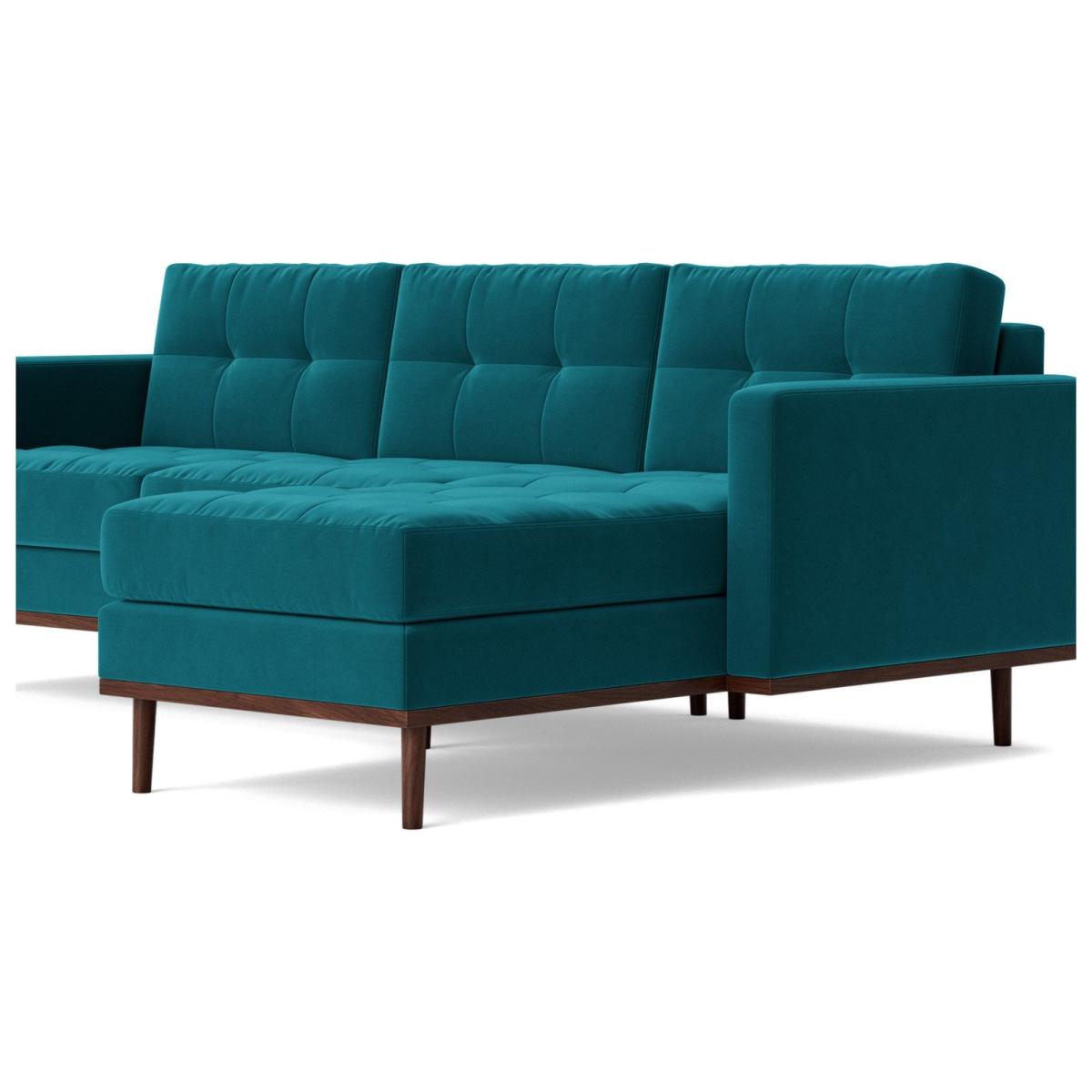 Swoon Berlin Velvet Right Hand Corner Sofa- Kingfisher Blue – image 5
