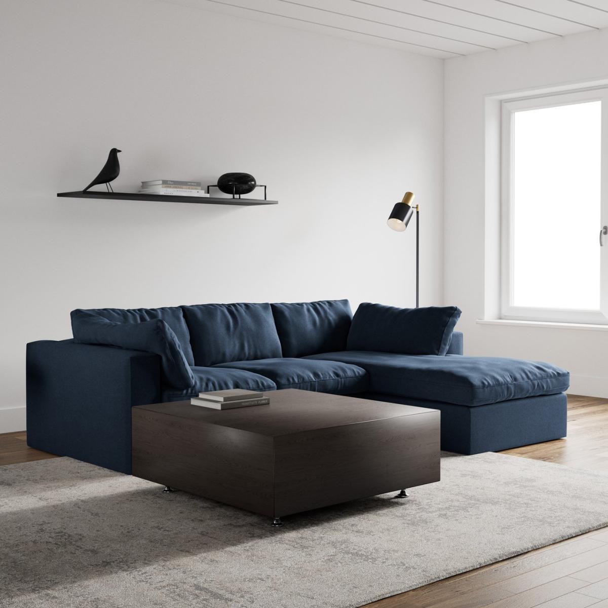 Swoon Seattle Fabric Right Hand Corner Sofa - Indigo Blue – image 3
