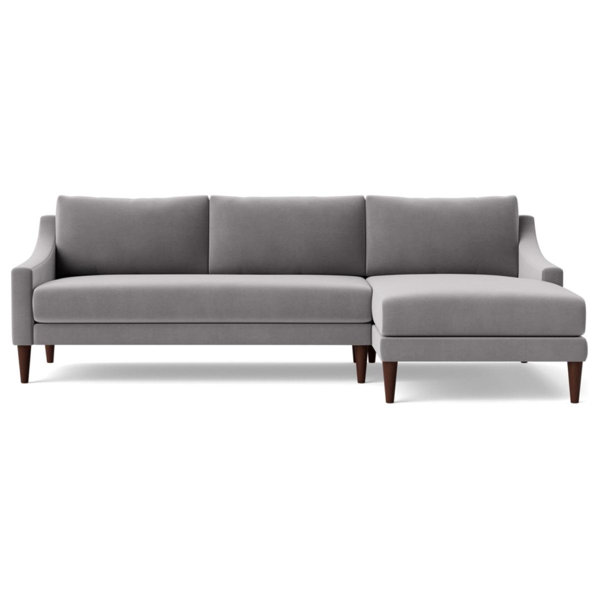 Swoon Turin Velvet Right Hand Corner Sofa - Silver Grey – image 3