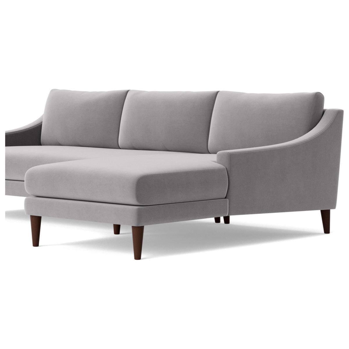 Swoon Turin Velvet Right Hand Corner Sofa - Silver Grey – image 5