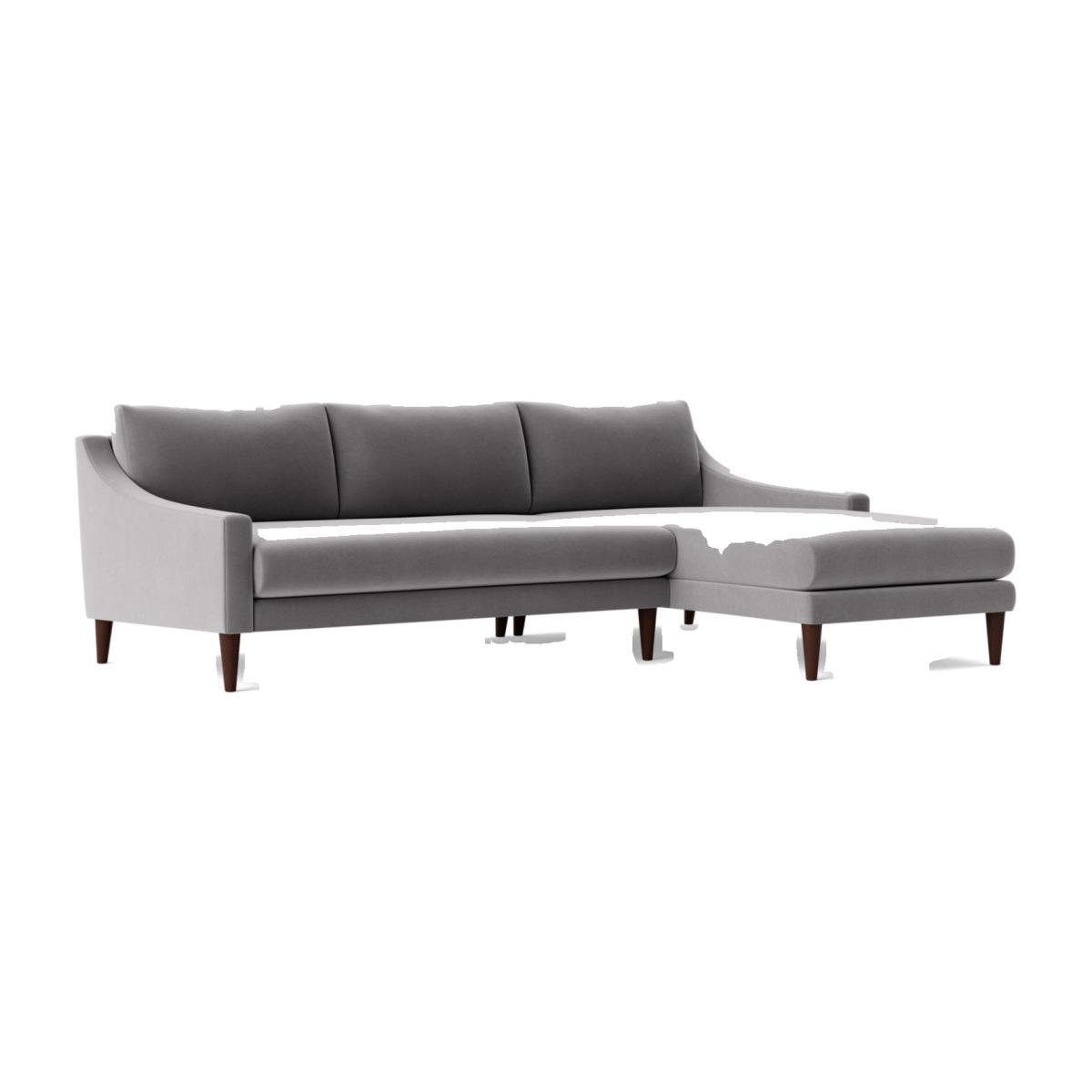 Swoon Turin Velvet Right Hand Corner Sofa - Silver Grey – image 1