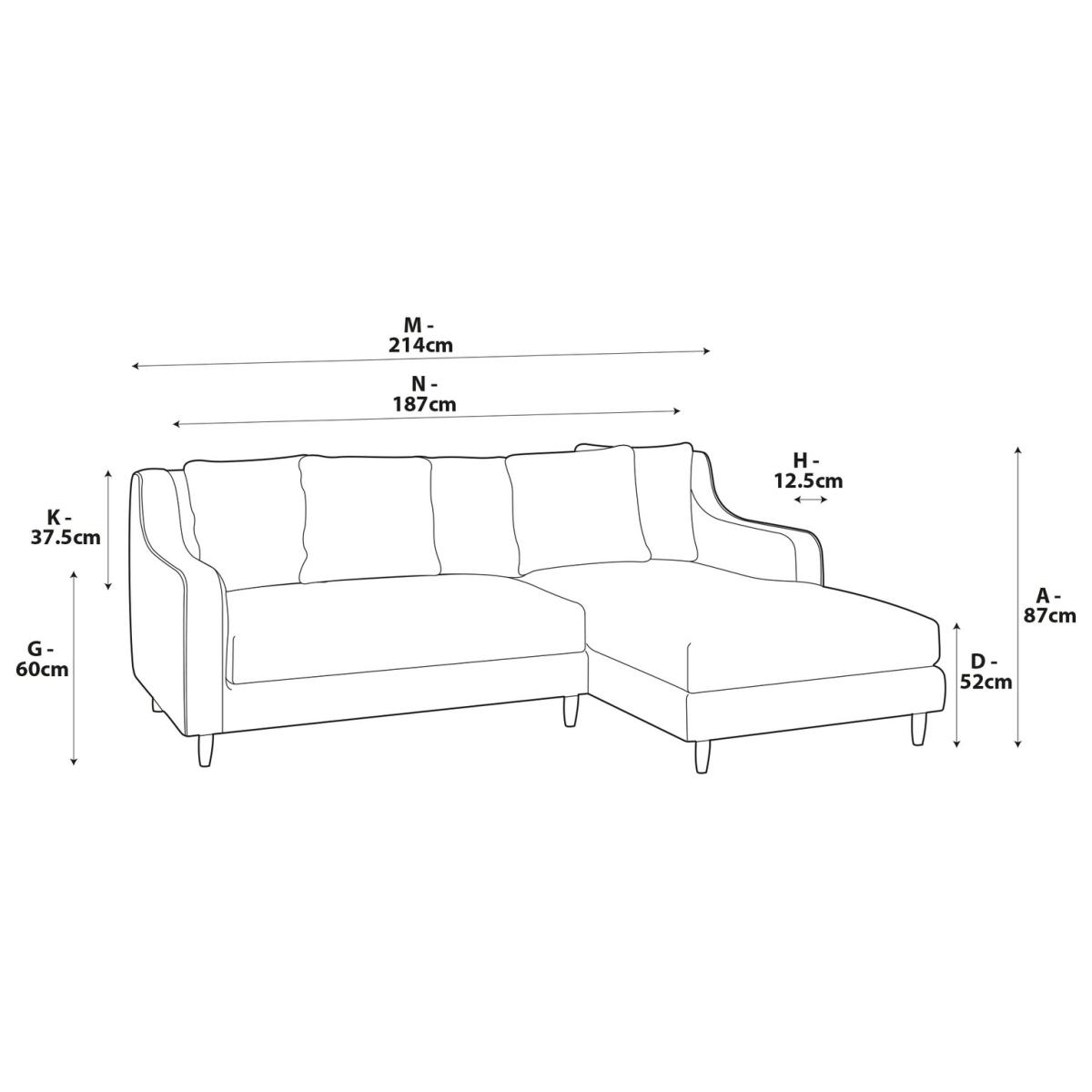 Habitat Swift Right Hand Corner Sofa - Grey - Dark Leg – image 7