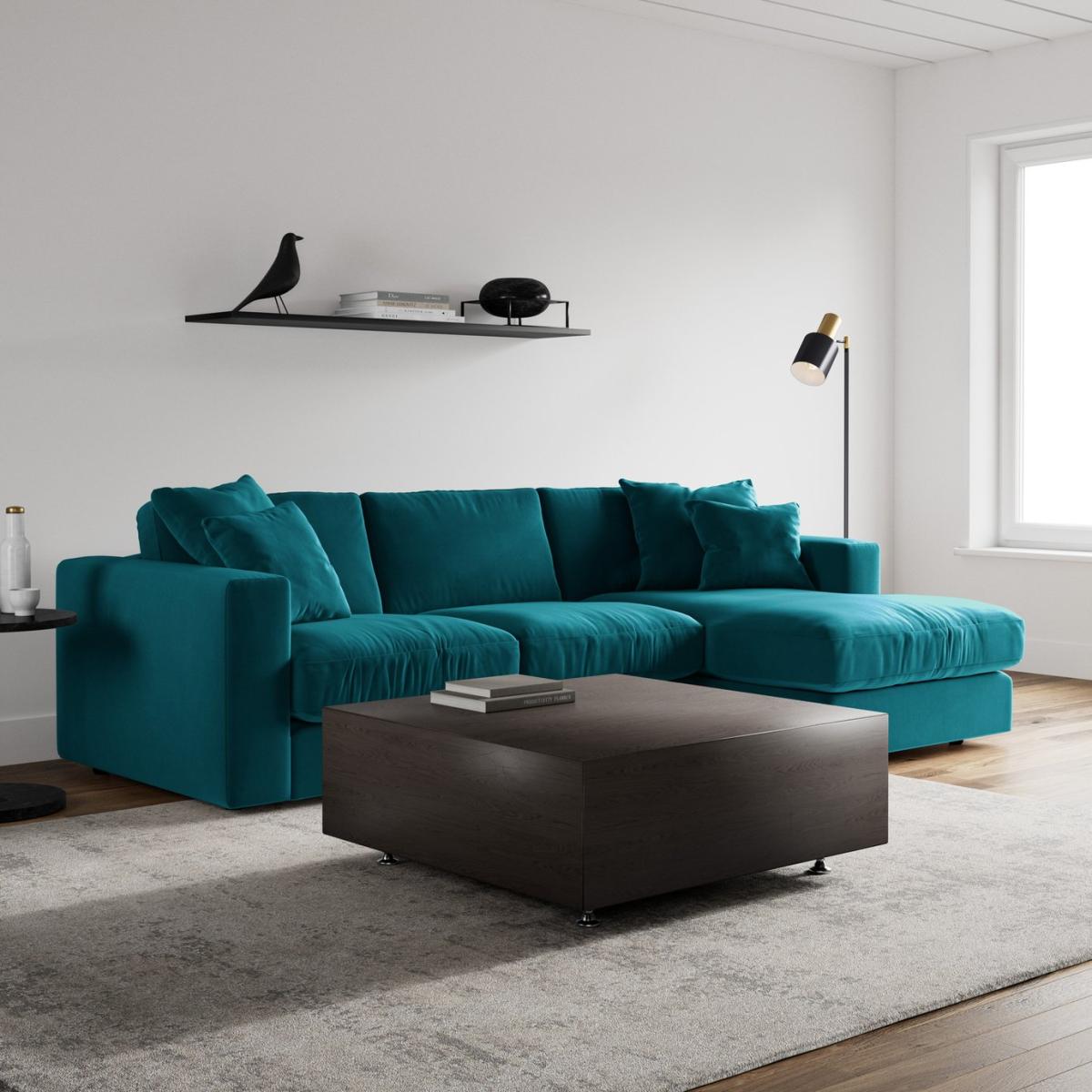 Swoon Althaea Velvet Right Hand Corner Sofa- Kingfisher Blue – image 2