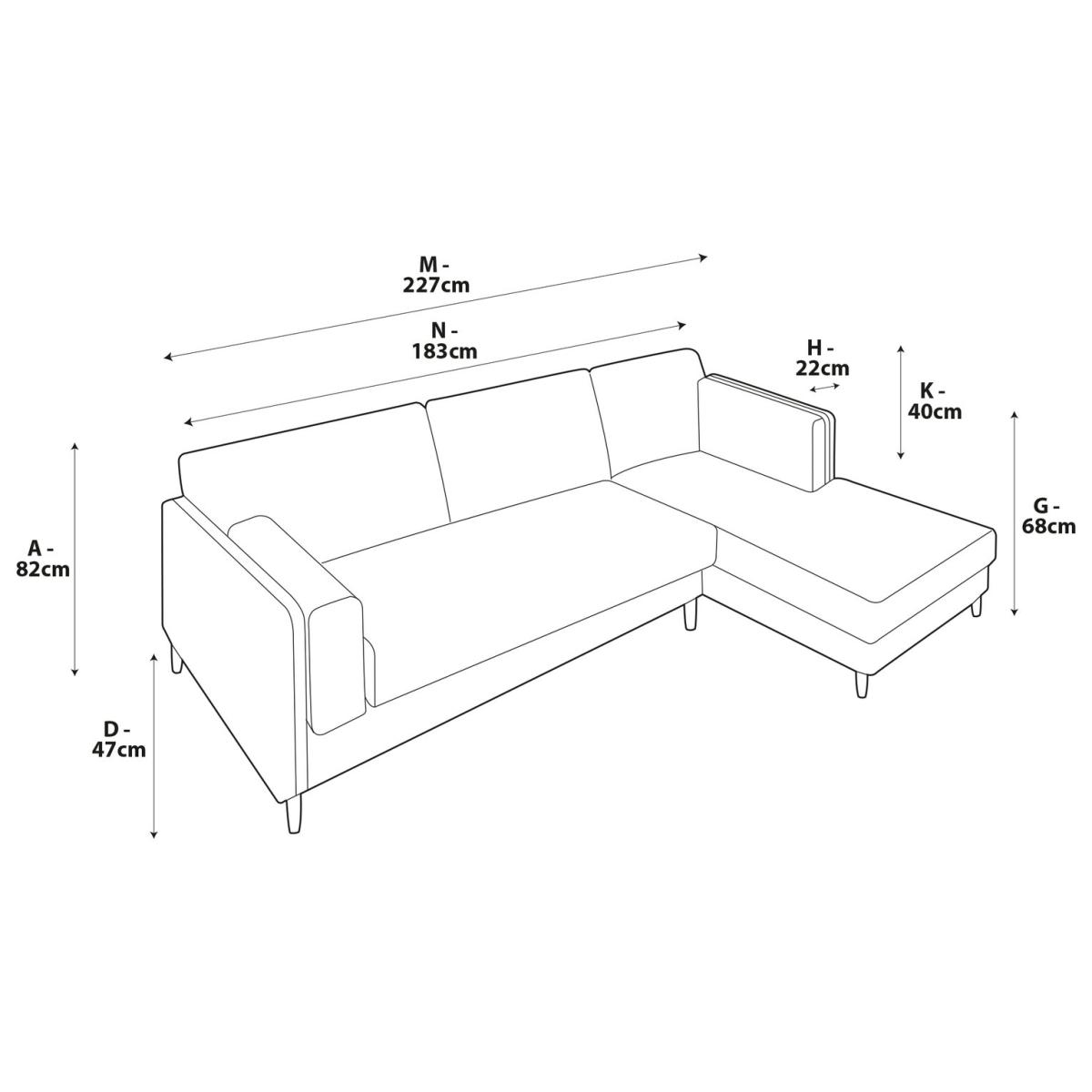 Habitat Newington Right Hand Corner Sofa - Green -Ash Leg – image 7
