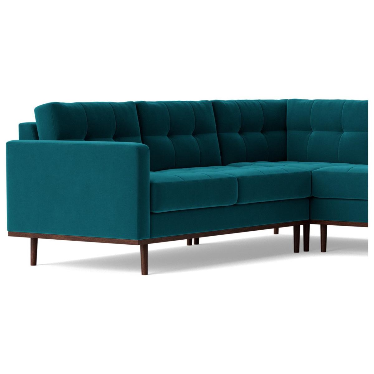 Swoon Berlin Velvet 5 Seater Corner Sofa - Kingfisher Blue – image 6