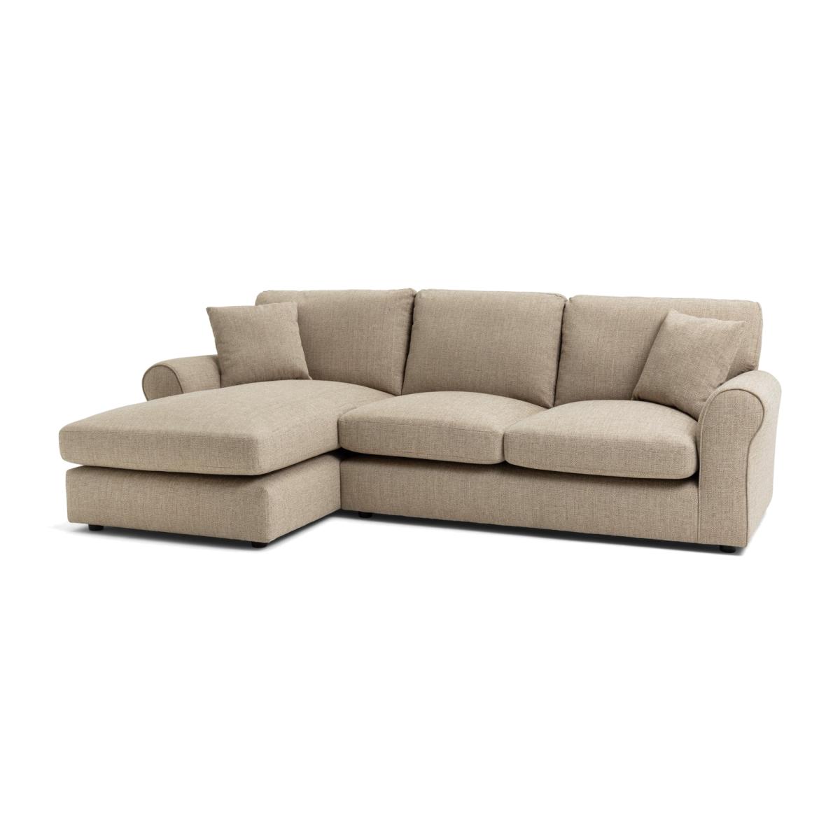 Habitat Lisbon Fabric Left Hand Corner Chaise Sofa- Stone
