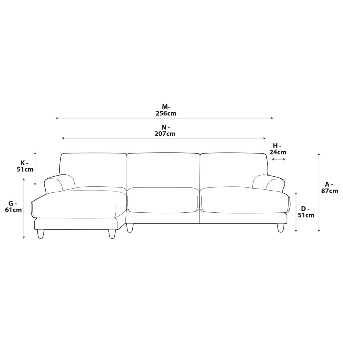 Habitat Askem Fabric Left Hand Corner Sofa- Green - Dark Leg – image 7