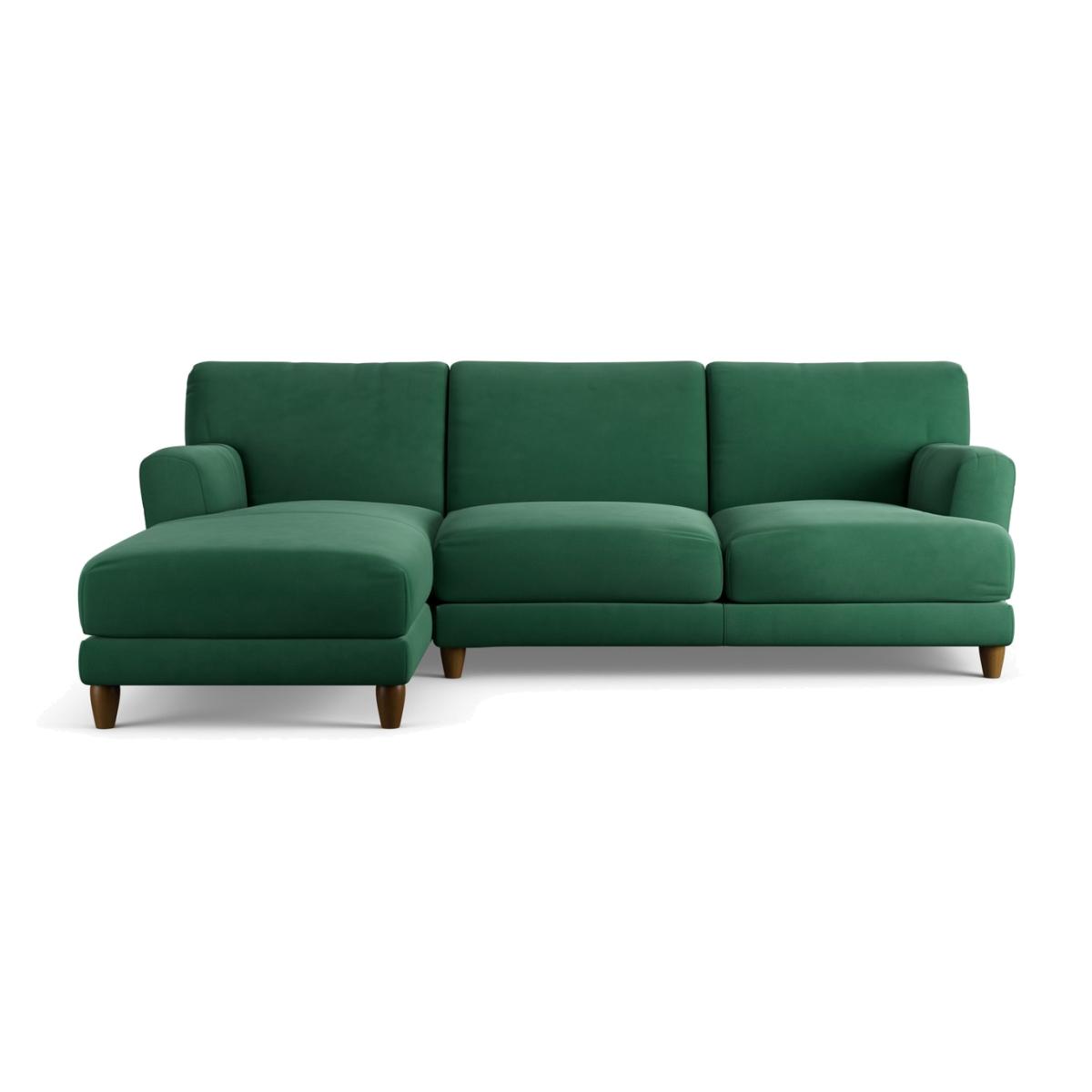 Habitat Askem Fabric Left Hand Corner Sofa- Green - Dark Leg – image 1