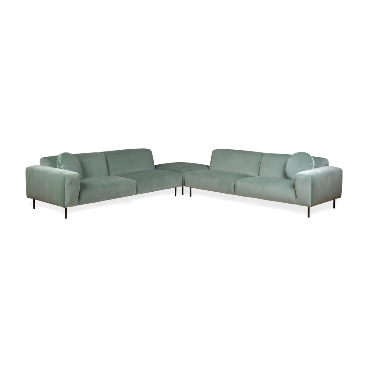 Heal's Luna Large Corner Sofa Marylebone Velvet Sapphire Black Feet - Heal's UK Furniture – image 1