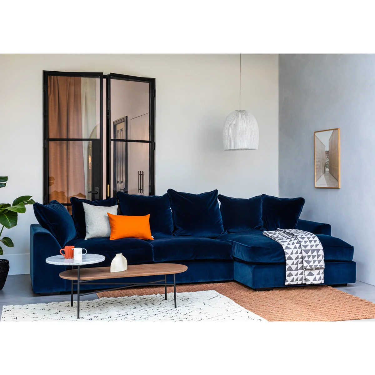 Heal's Cumulus Right Hand Facing Chaise Sofa Loop Twill Midnight – image 2