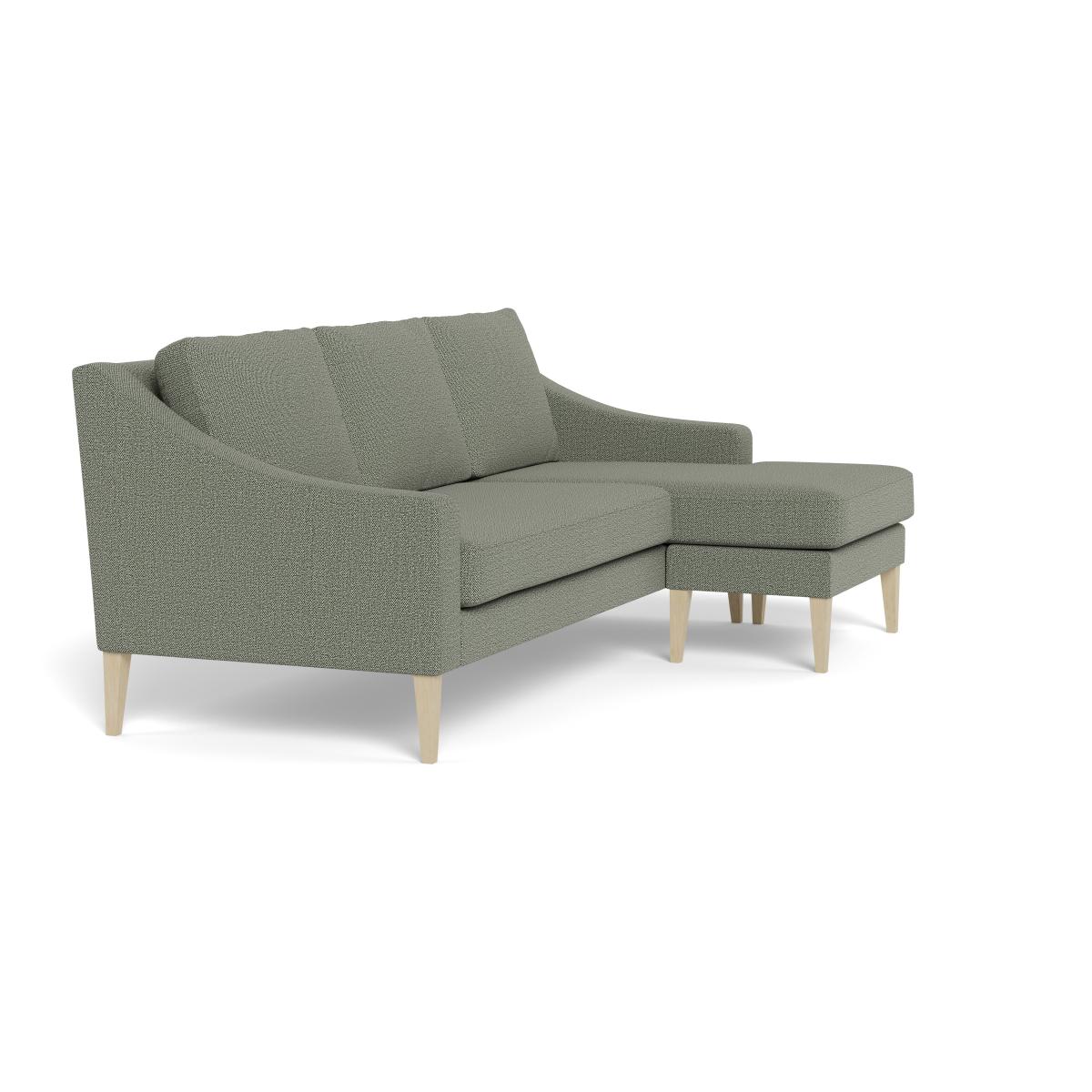 Heal's Richmond Corner Chaise Sofa Boucle Tweed Lapis Walnut Stained Oak Feet – image 2