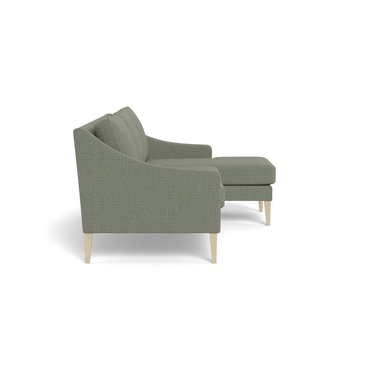 Heal's Richmond Corner Chaise Sofa Boucle Tweed Lapis Walnut Stained Oak Feet – image 3