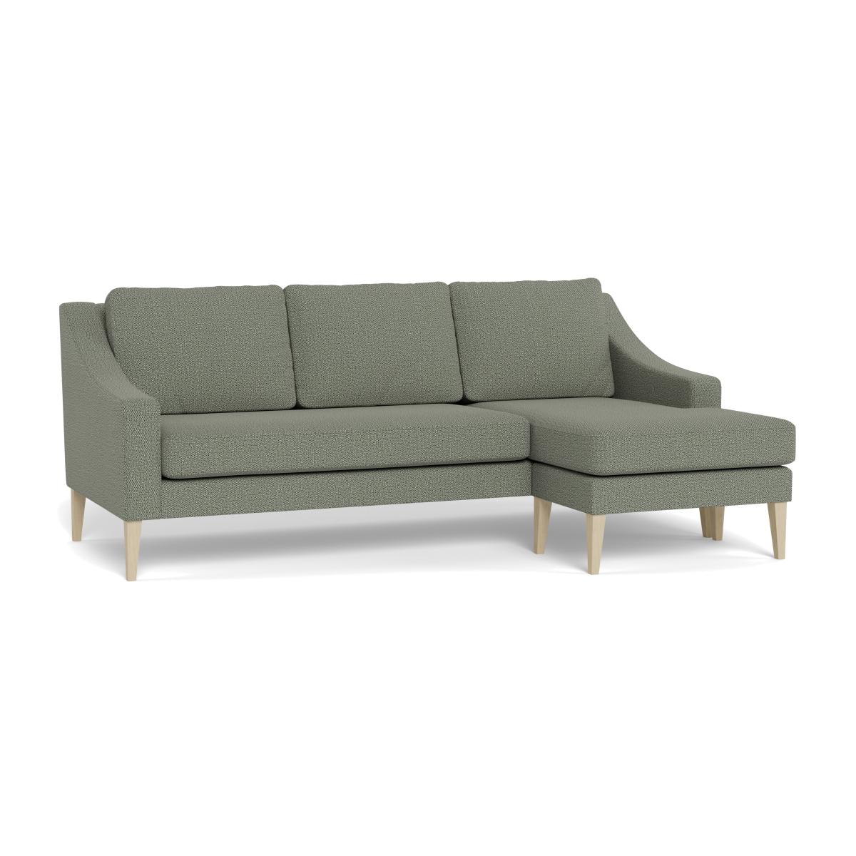 Heal's Richmond Corner Chaise Sofa Boucle Tweed Lapis Walnut Stained Oak Feet – image 1