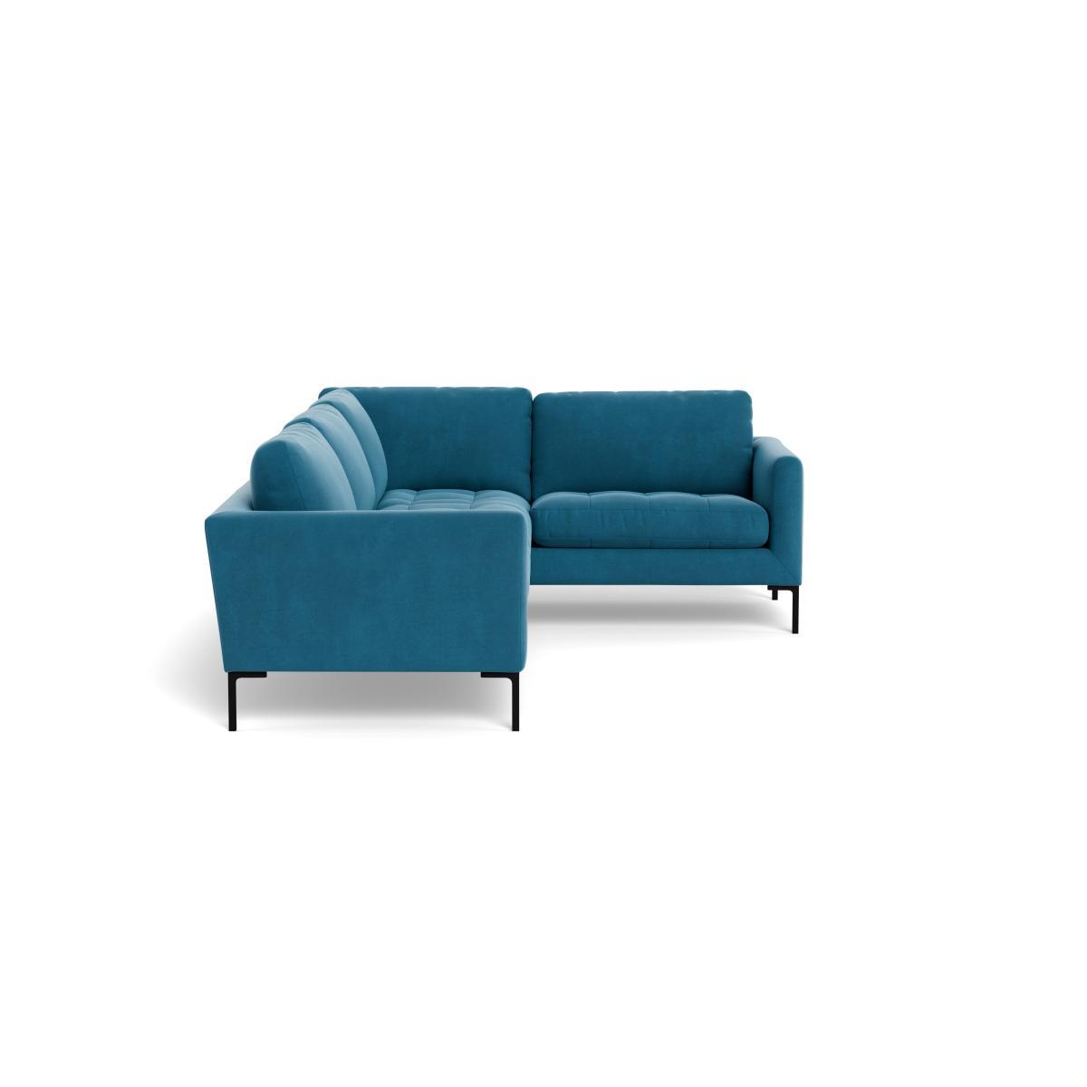 Heal's Eton Right Hand Facing Corner Sofa Smart Velvet Ocean Brass Feet - Heal's UK Furniture – image 3