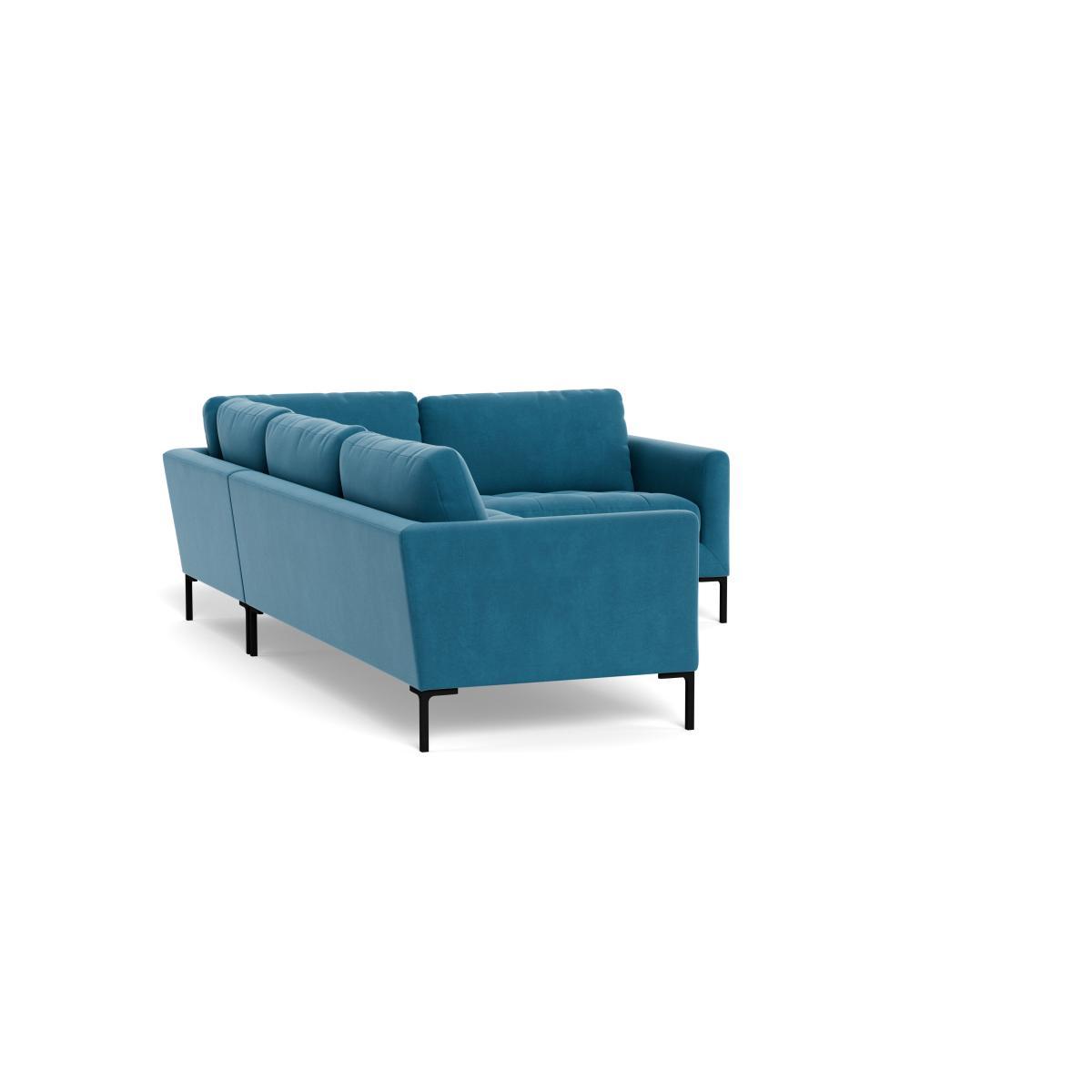 Heal's Eton Right Hand Facing Corner Sofa Smart Velvet Ocean Brass Feet - Heal's UK Furniture – image 4