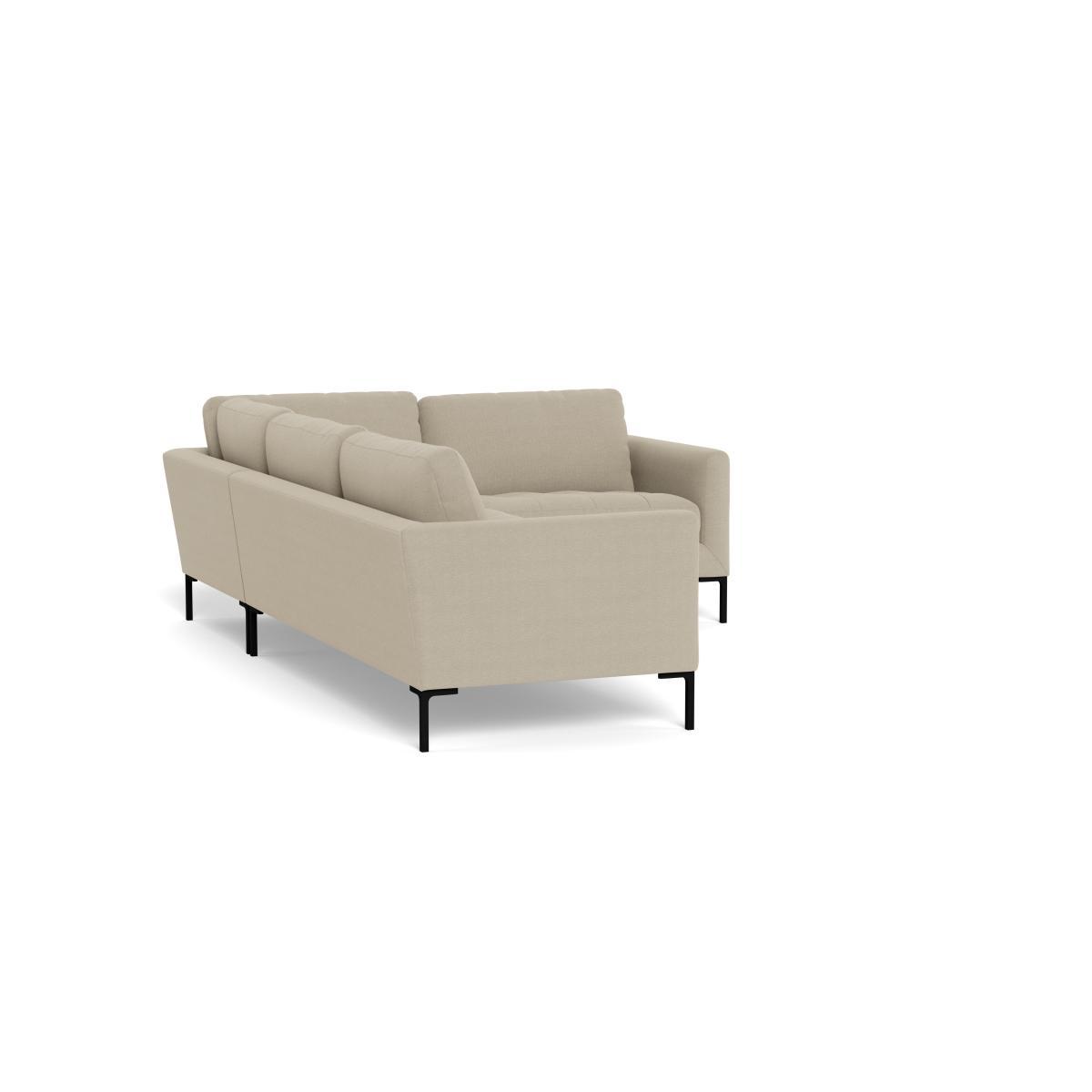 Heal's Eton Right Hand Facing Corner Sofa Linen Hessian Brass Feet - Heal's UK Furniture – image 4