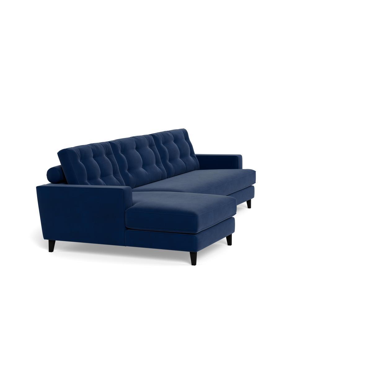 Heal's Mistral Left Hand Facing Corner Sofa Smart Luxe Velvet Midnight Natural Feet - Heal's UK Furniture – image 2