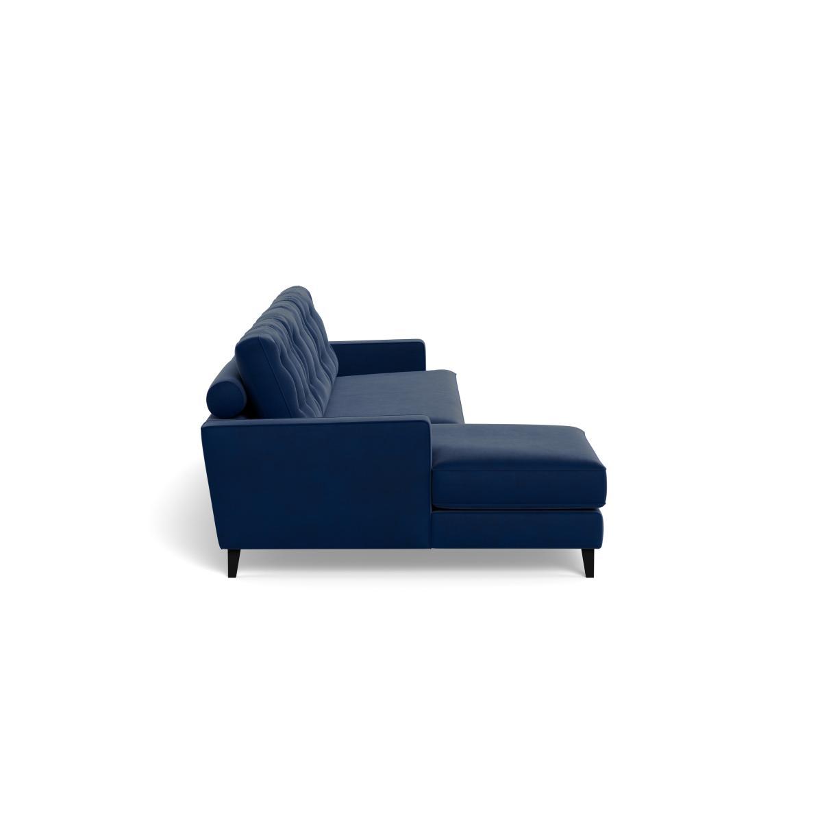 Heal's Mistral Left Hand Facing Corner Sofa Smart Luxe Velvet Midnight Natural Feet - Heal's UK Furniture – image 3