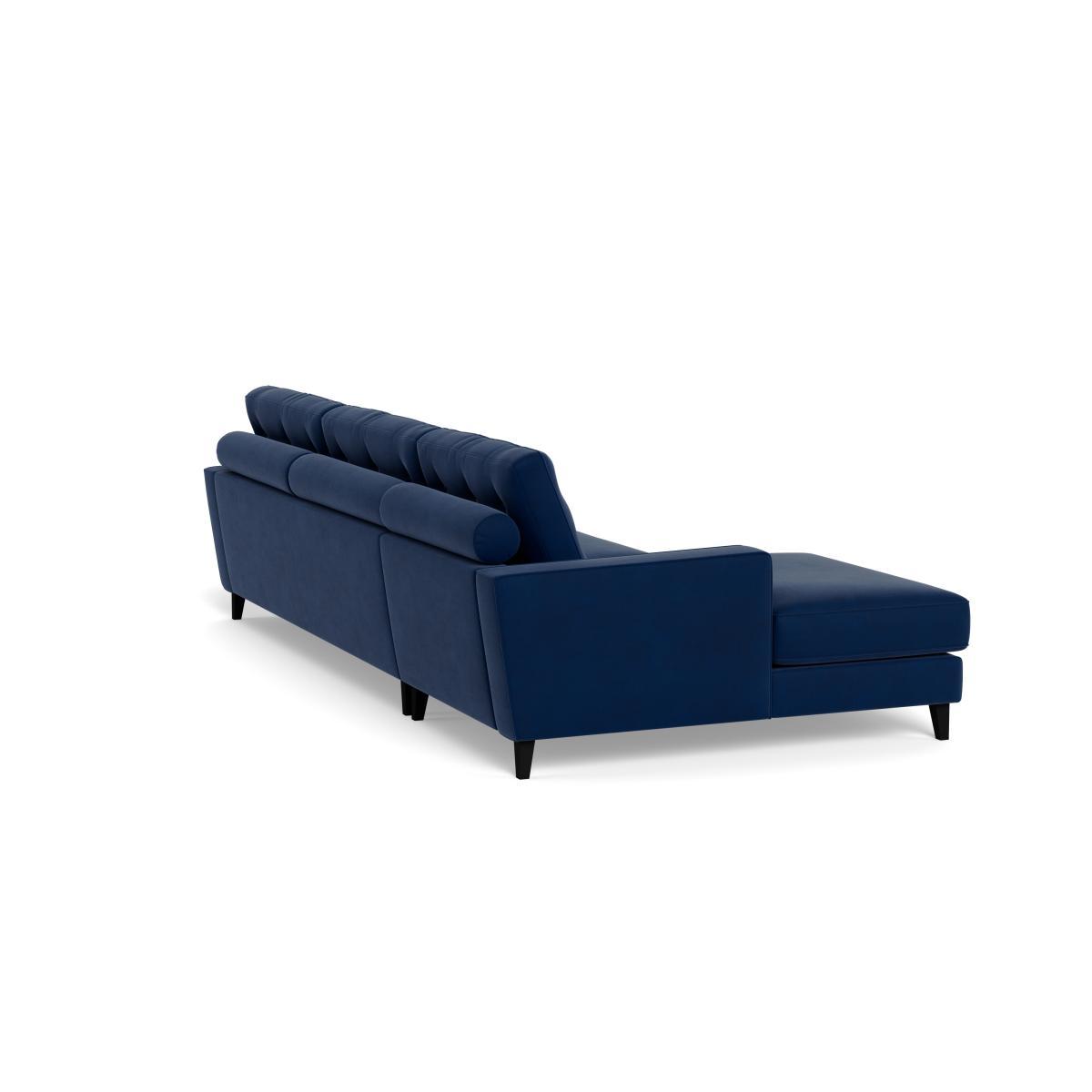 Heal's Mistral Left Hand Facing Corner Sofa Smart Luxe Velvet Midnight Natural Feet - Heal's UK Furniture – image 4