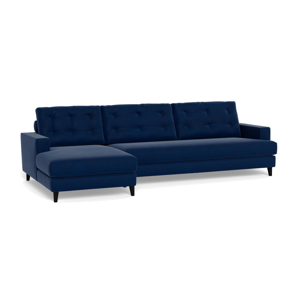 Heal's Mistral Left Hand Facing Corner Sofa Smart Luxe Velvet Midnight Natural Feet - Heal's UK Furniture – image 1