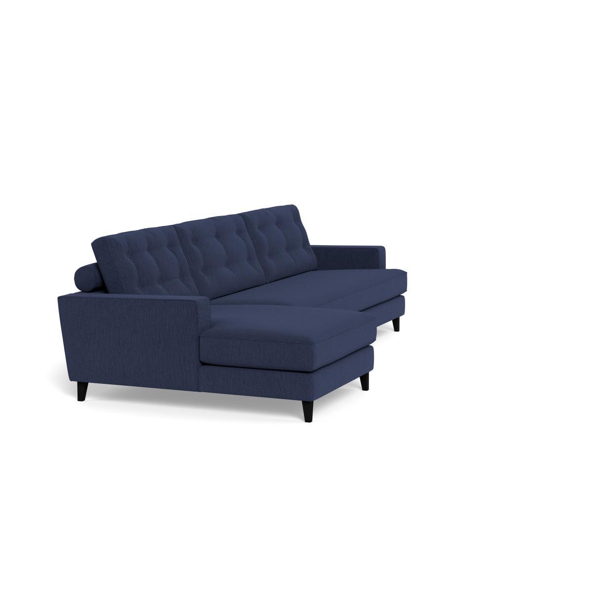 Heal's Mistral Left Hand Facing Corner Sofa Smart Linen Mix Navy Black Feet - Heal's UK Furniture – image 2