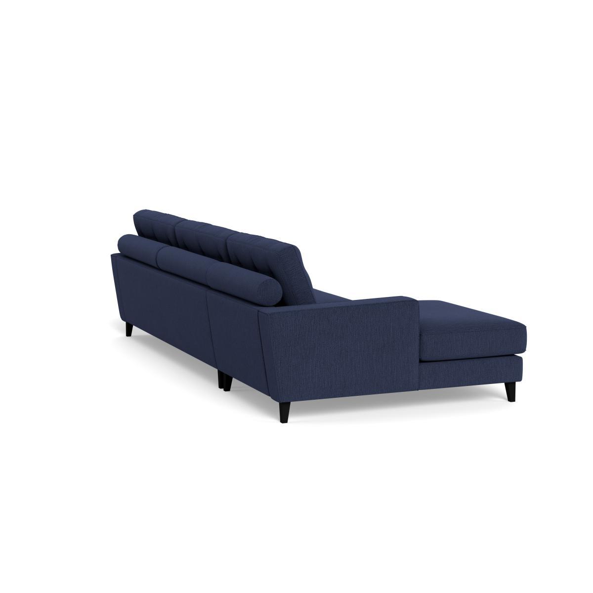 Heal's Mistral Left Hand Facing Corner Sofa Smart Linen Mix Navy Black Feet - Heal's UK Furniture – image 4
