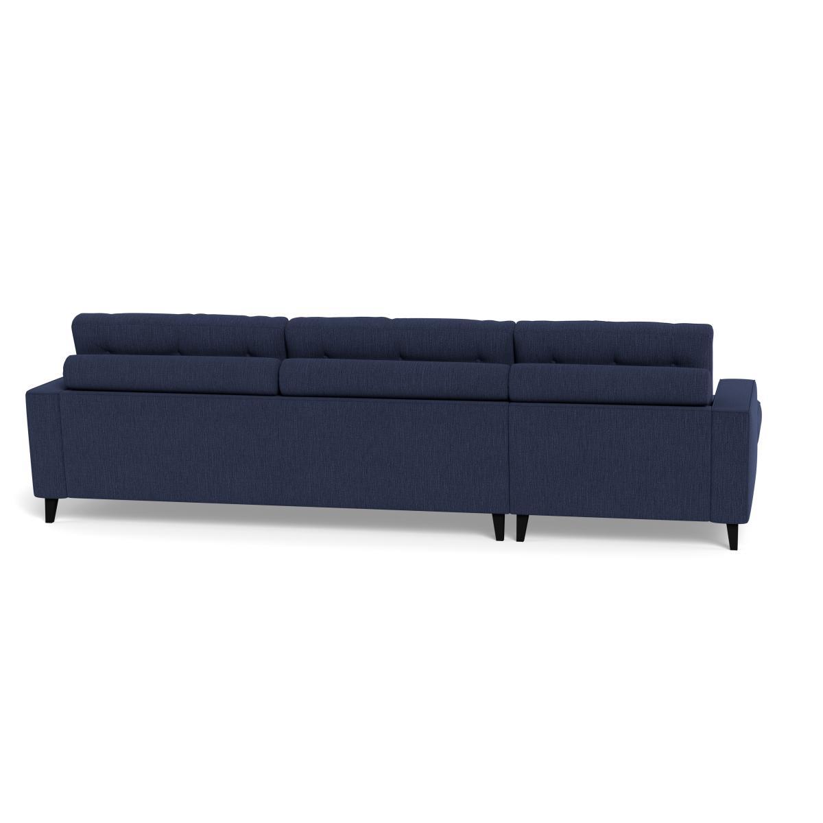 Heal's Mistral Left Hand Facing Corner Sofa Smart Linen Mix Navy Black Feet - Heal's UK Furniture – image 5