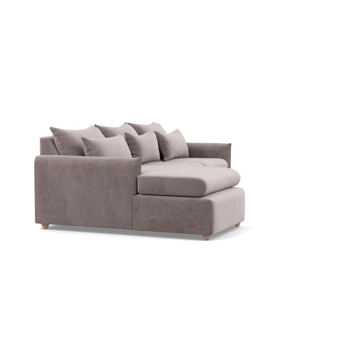 Heal's Pillow Medium LHF Corner Chaise Sofa Smart Luxe Velvet Mushroom Black Painted Oak Feet - Heal's UK Furniture – image 2