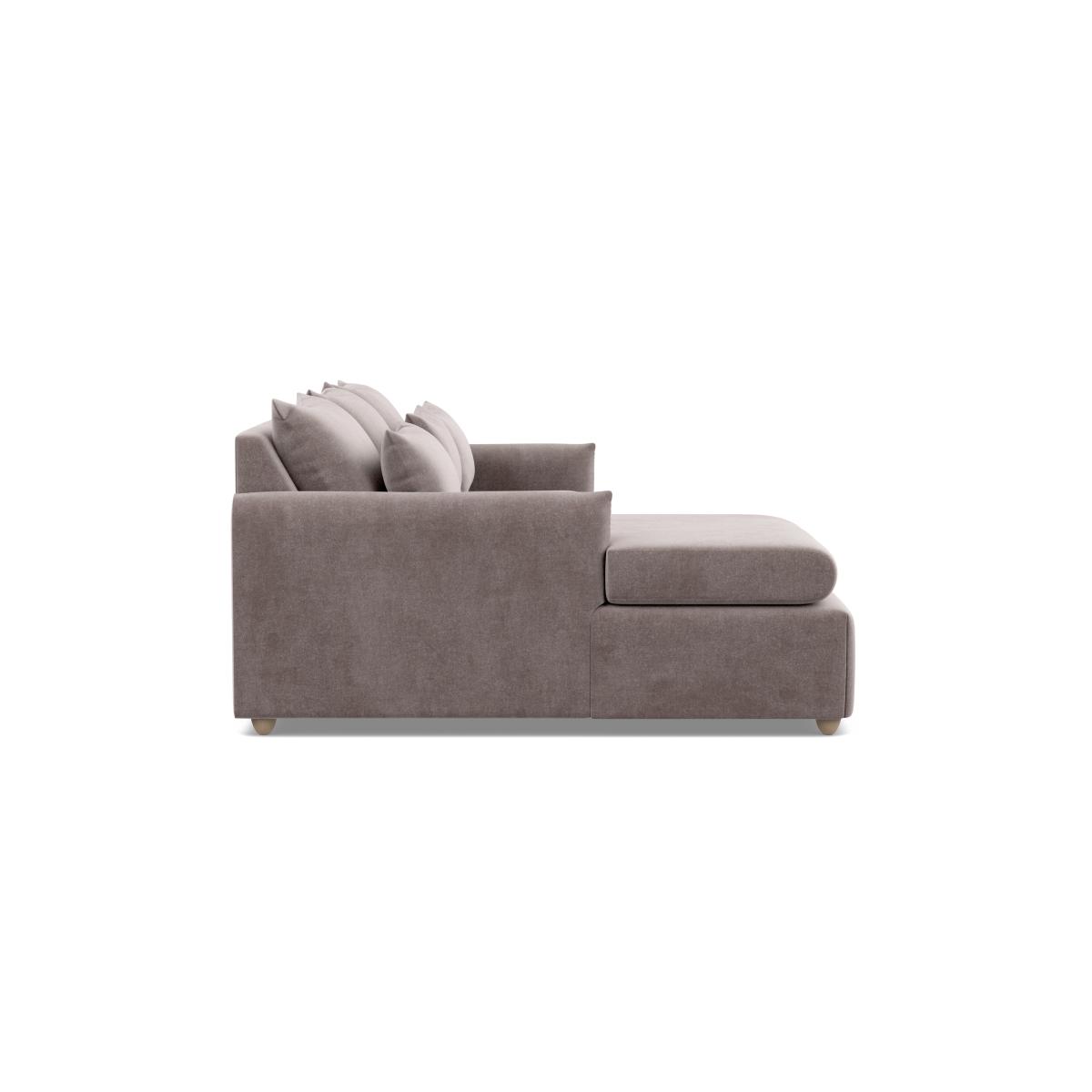 Heal's Pillow Medium LHF Corner Chaise Sofa Smart Luxe Velvet Mushroom Black Painted Oak Feet - Heal's UK Furniture – image 3