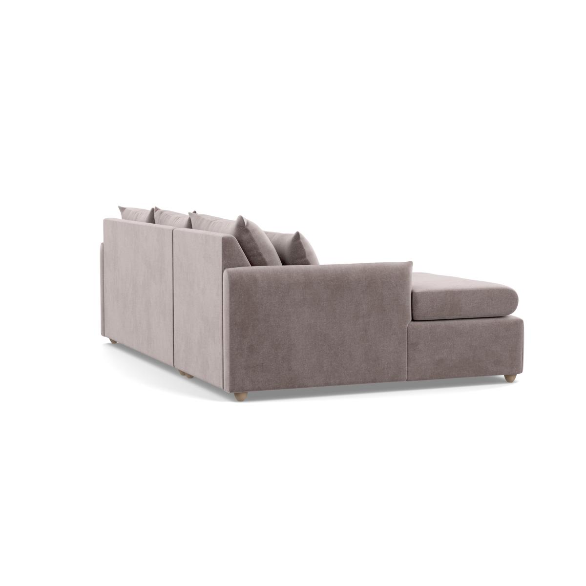 Heal's Pillow Medium LHF Corner Chaise Sofa Smart Luxe Velvet Mushroom Black Painted Oak Feet - Heal's UK Furniture – image 4