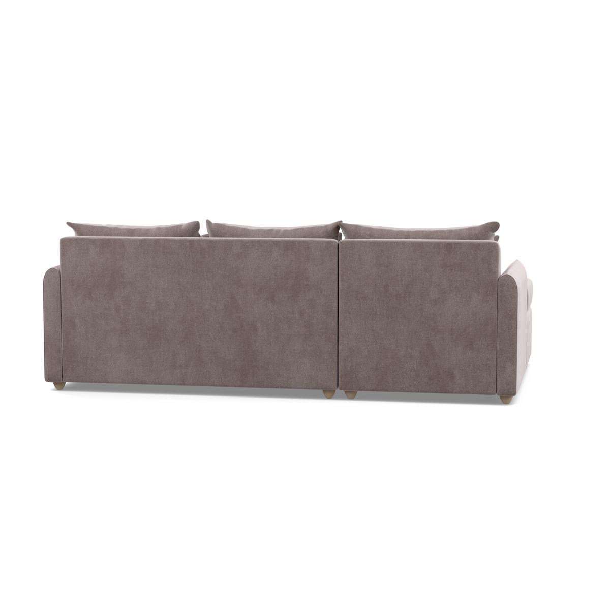 Heal's Pillow Medium LHF Corner Chaise Sofa Smart Luxe Velvet Mushroom Black Painted Oak Feet - Heal's UK Furniture – image 5