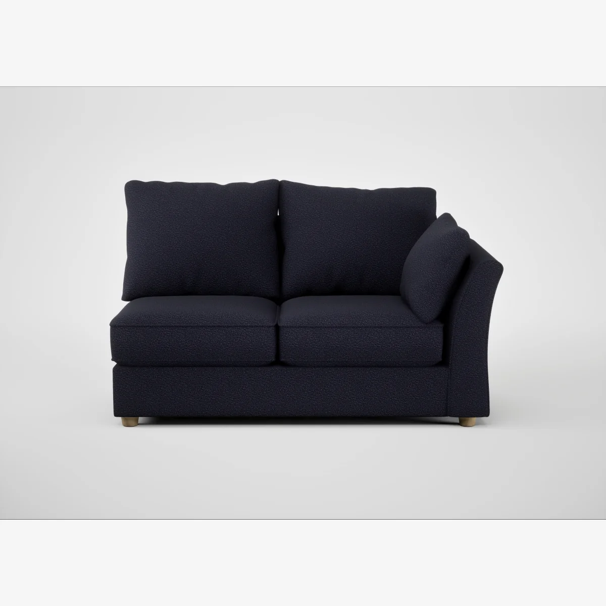 Heal's Tailor Medium Right Hand Facing Corner Unit Boucle Indigo Natural Feet – image 1