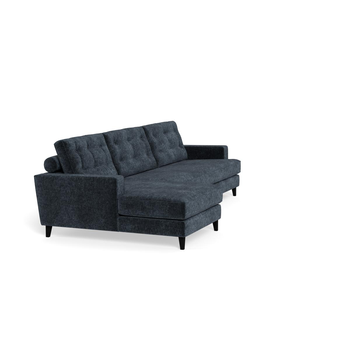 Heal's Mistral Left Hand Facing Corner Sofa Boucle Velvet Space Black Beech Feet – image 2